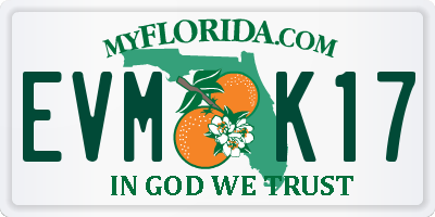 FL license plate EVMK17