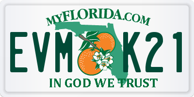 FL license plate EVMK21