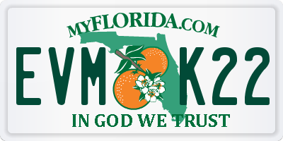 FL license plate EVMK22