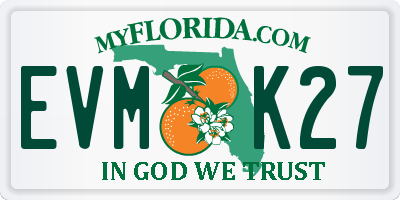 FL license plate EVMK27