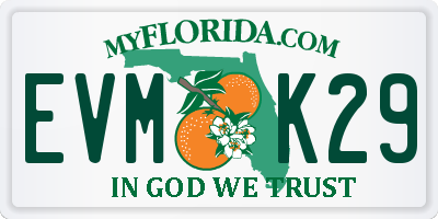FL license plate EVMK29
