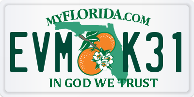 FL license plate EVMK31