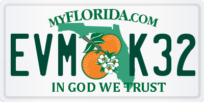 FL license plate EVMK32