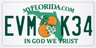 FL license plate EVMK34