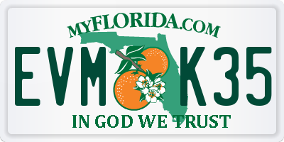 FL license plate EVMK35