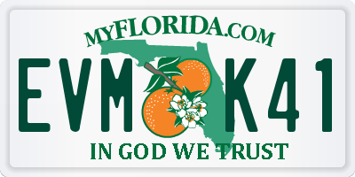 FL license plate EVMK41