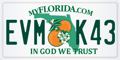 FL license plate EVMK43