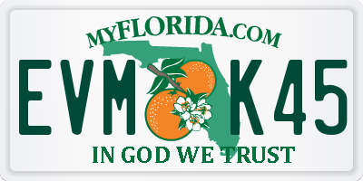 FL license plate EVMK45