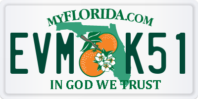 FL license plate EVMK51