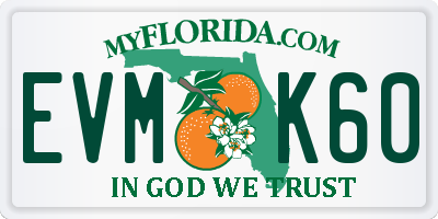 FL license plate EVMK60