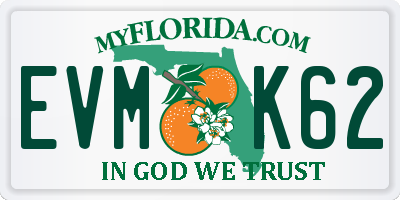 FL license plate EVMK62