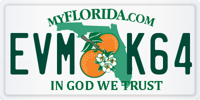 FL license plate EVMK64