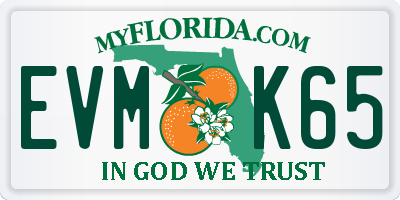 FL license plate EVMK65