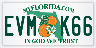 FL license plate EVMK66