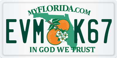 FL license plate EVMK67
