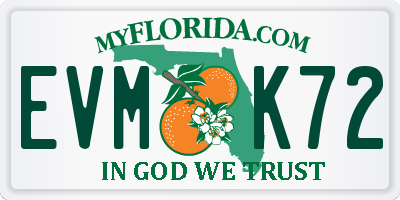FL license plate EVMK72