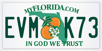 FL license plate EVMK73