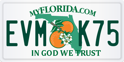 FL license plate EVMK75