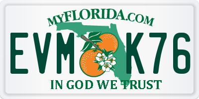 FL license plate EVMK76