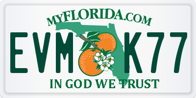 FL license plate EVMK77
