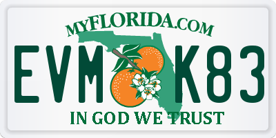 FL license plate EVMK83