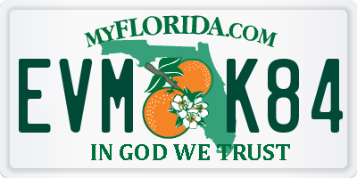 FL license plate EVMK84