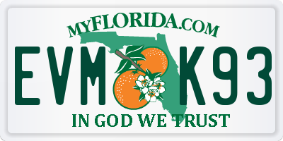 FL license plate EVMK93