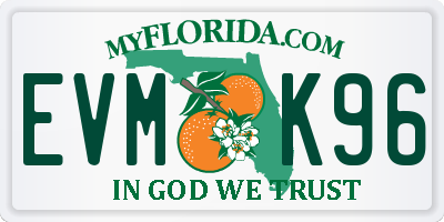 FL license plate EVMK96