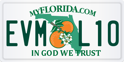 FL license plate EVML10