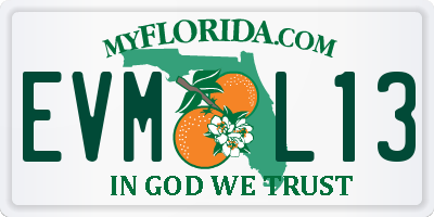 FL license plate EVML13