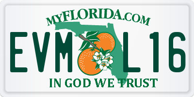 FL license plate EVML16