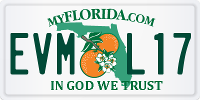 FL license plate EVML17