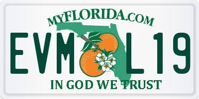 FL license plate EVML19