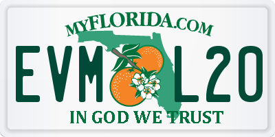 FL license plate EVML20