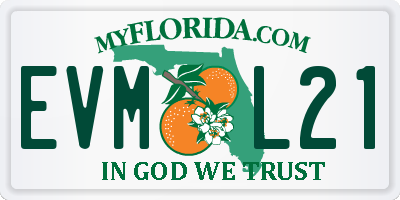 FL license plate EVML21