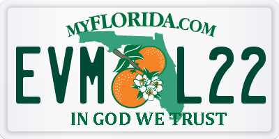 FL license plate EVML22