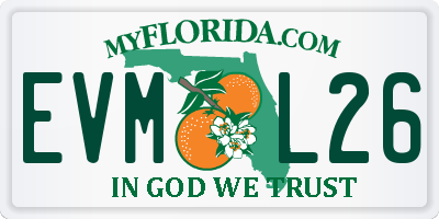FL license plate EVML26