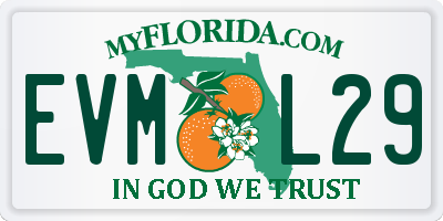 FL license plate EVML29