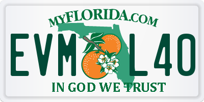 FL license plate EVML40