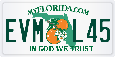 FL license plate EVML45