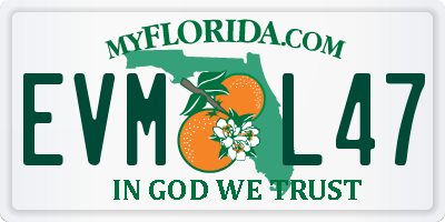 FL license plate EVML47