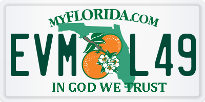 FL license plate EVML49
