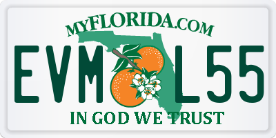 FL license plate EVML55