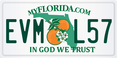 FL license plate EVML57