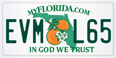 FL license plate EVML65