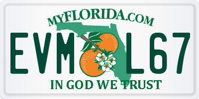 FL license plate EVML67