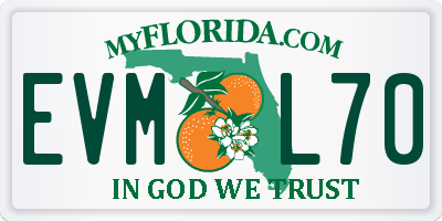 FL license plate EVML70