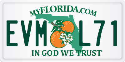 FL license plate EVML71