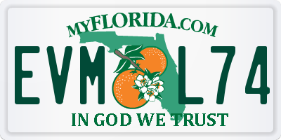 FL license plate EVML74