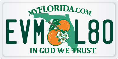 FL license plate EVML80